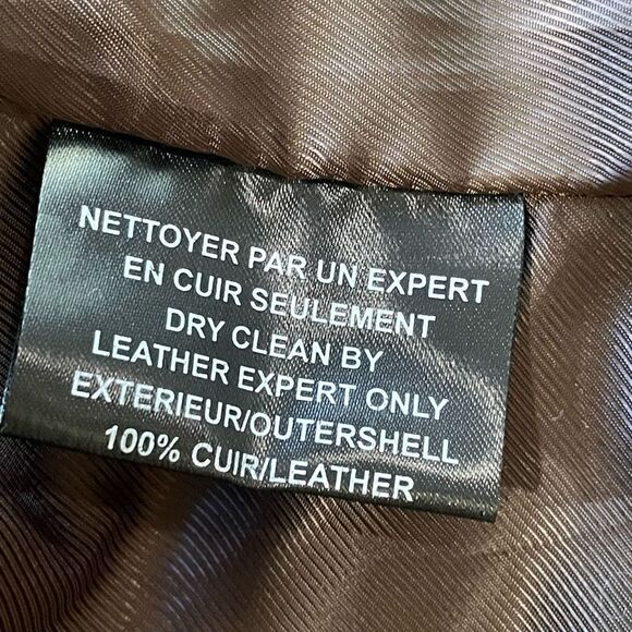 BOD & CHRISTENSEN Leather Mixed Media Moto Brown Jacket M - Picture 9 of 10